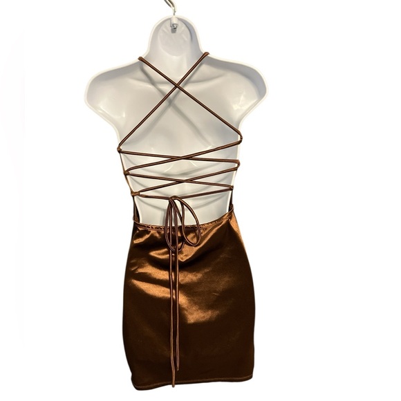 Forever 21 Strappy Brown Ruched Dress - Picture 2 of 4